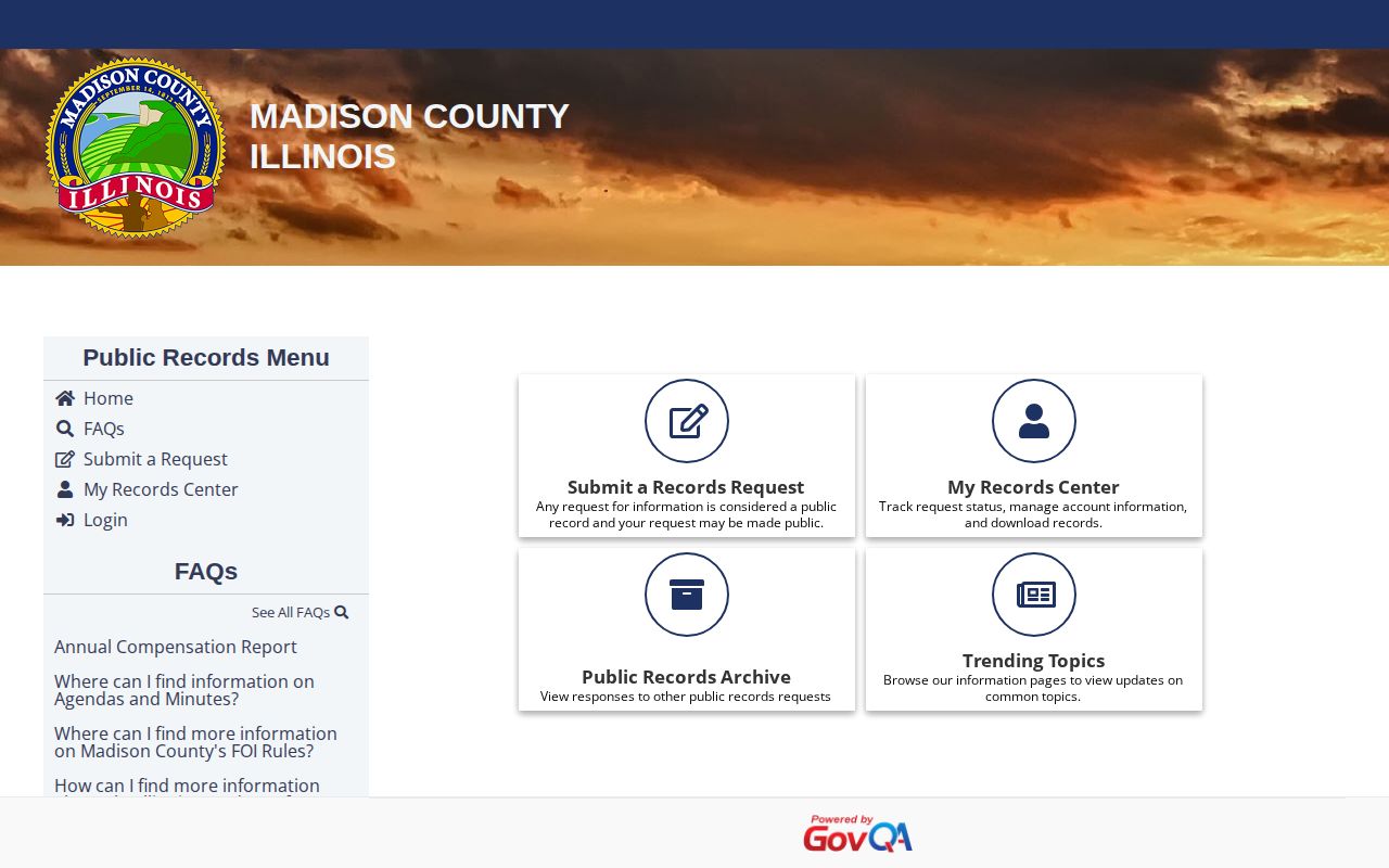 Madison County online public records request portal