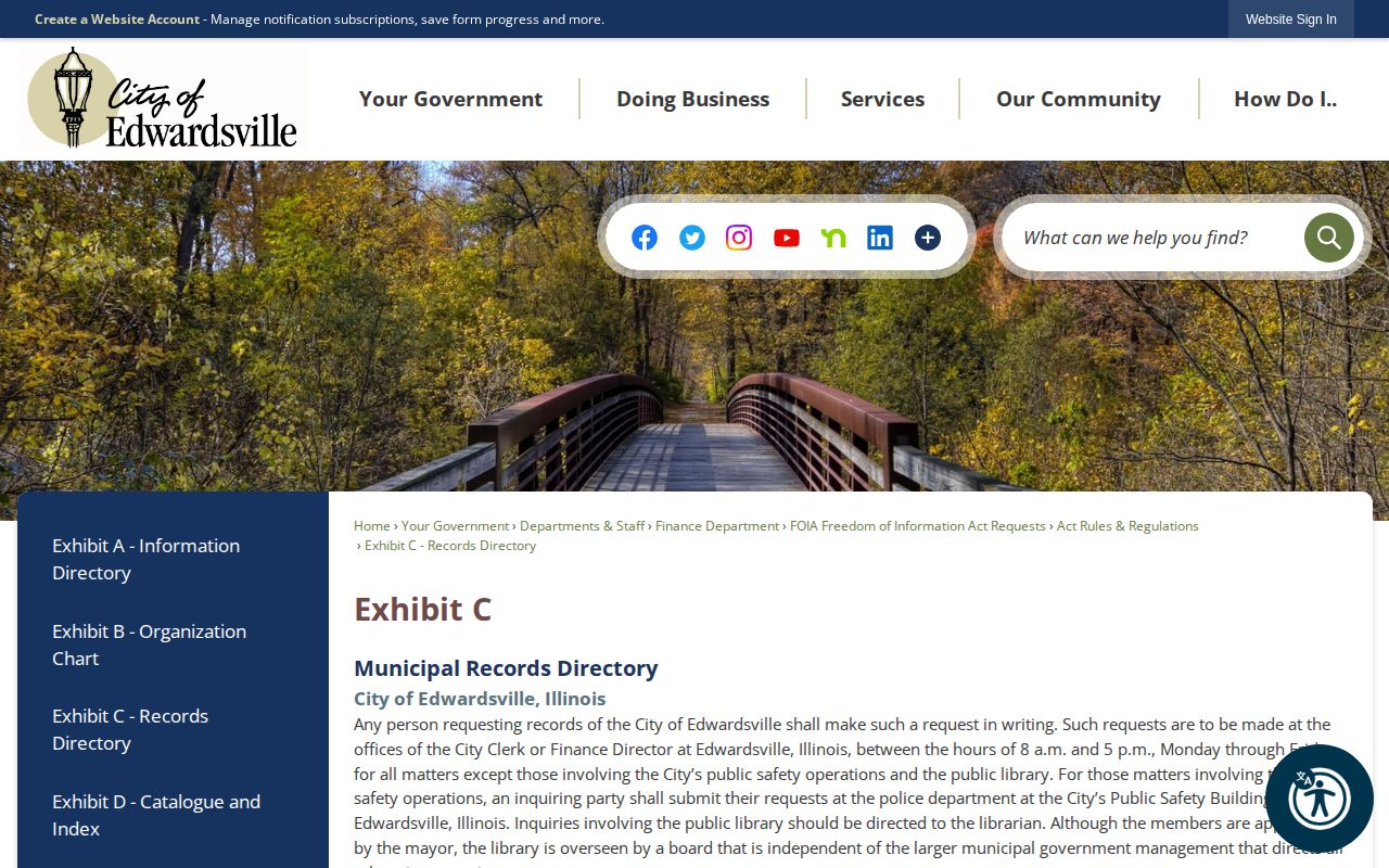 Edwardsville Police records directory for arrest record requests